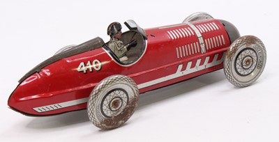 Lot 1840 - Marx (UK) Tinplate Racing car, 1950's example,...