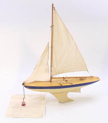 Lot 1864 - Triang K Model Yachts, tinplate hull with...