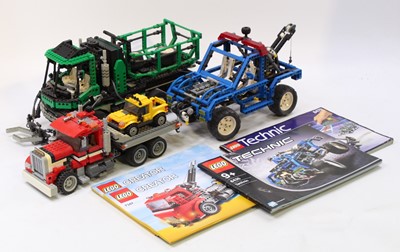 Lot 155 - A collection of Lego and Lego Technic built...