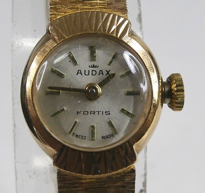 Lot 2580 - A lady's 9ct yellow gold Audax Fortis 17-jewel...