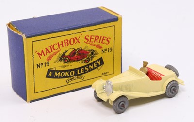 Lot 1433 - Matchbox Lesney No. 19 MG TD Sports Car, cream...