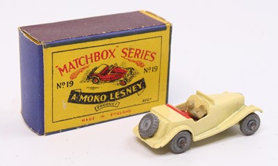 Lot 1433 - Matchbox Lesney No. 19 MG TD Sports Car, cream...
