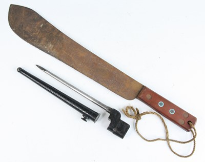 Lot 215 - A WW II  British Military Issue Machete, the...