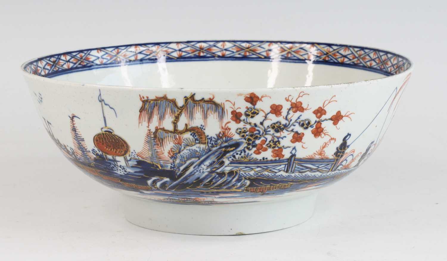 Lot 2025 - A Liverpool porcelain bowl, probably Chaffers,...