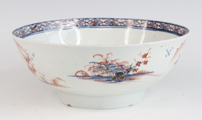 Lot 2025 - A Liverpool porcelain bowl, probably Chaffers,...