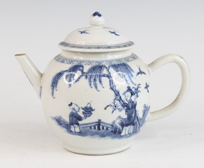 Lot 2363 - A Chinese blue and white porcelain teapot,...