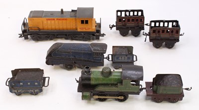 Lot 309 - A collection of locos: Marx Union Pacific...