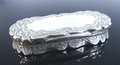 Lot 2088 - A Victorian silver snuff box, of shaped...