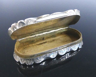 Lot 2088 - A Victorian silver snuff box, of shaped...