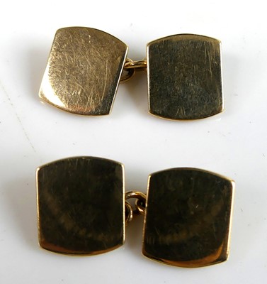 Lot 2680 - A pair of gent's 9ct gold cufflinks,...