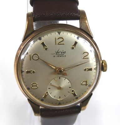 Lot 2689 - A gent's Avia 9ct gold cased wristwatch,...