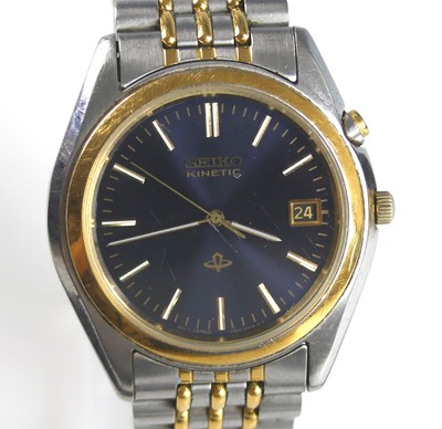Lot 2690 - A gent's Seiko kinetic bi-metal wristwatch,...