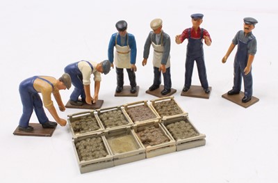 Lot 2030 - CJB white metal potato pickers set, comprising...