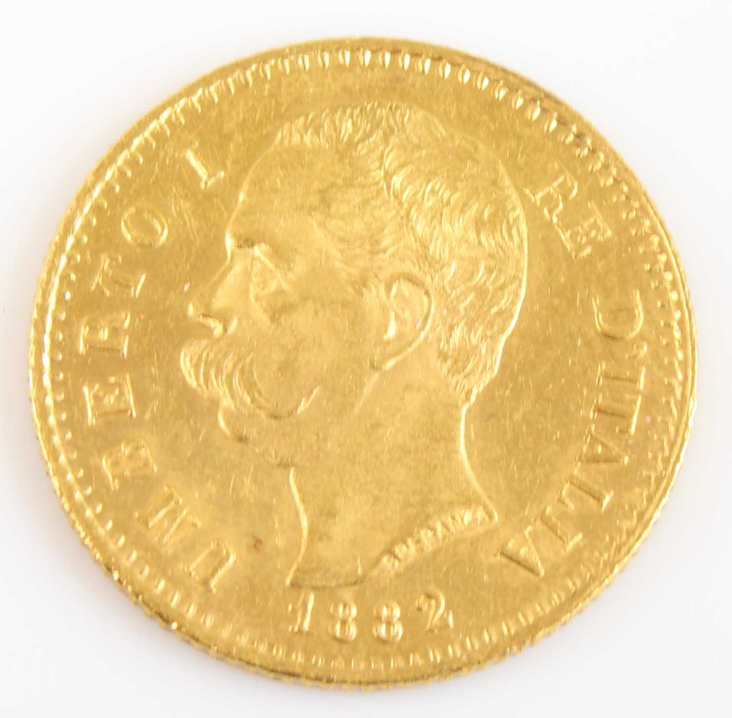 Lot 2071 - Italy, 1882 gold 20 lire, Rome mint obv:...