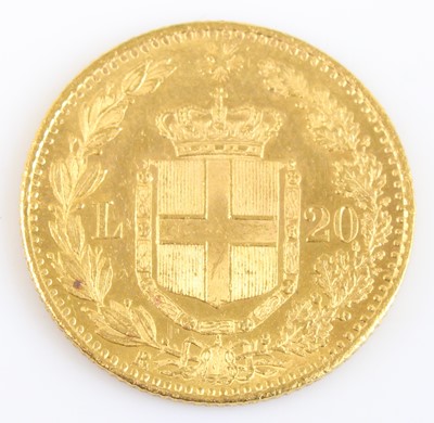 Lot 2071 - Italy, 1882 gold 20 lire, Rome mint obv:...