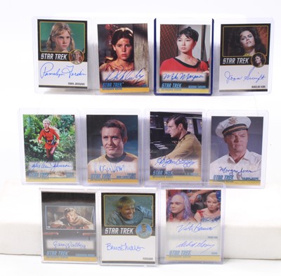 Lot 1700 - A collection of 11 Star Trek autograph cards...