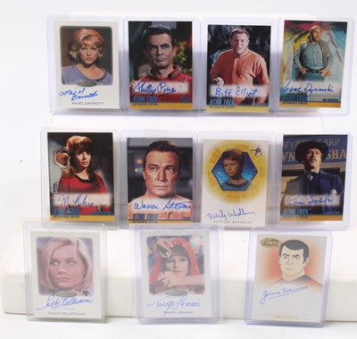 Lot 1705 - A collection of 11 Star Trek autograph cards...