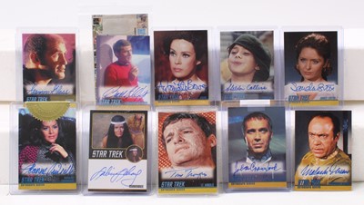 Lot 1719 - A collection of ten Star Trek autograph cards...