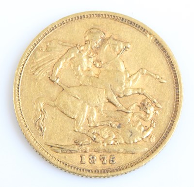 Lot 2192 - Great Britain, 1875 gold full sovereign,...