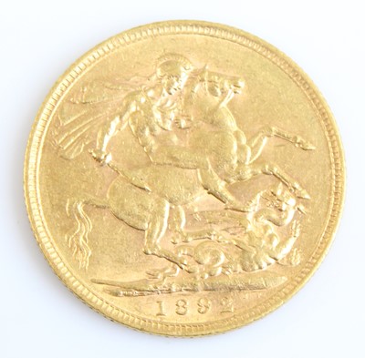 Lot 2190 - Great Britain, 1892 gold full sovereign,...