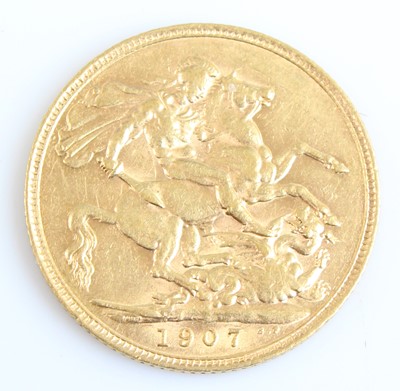 Lot 2189 - Great Britain, 1907 gold full sovereign,...