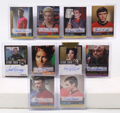 Lot 1707 - One tray containing ten Star Trek autograph...