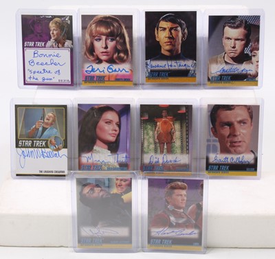 Lot 1714 - A collection of ten Star Trek autograph cards...