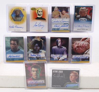 Lot 1650 - A collection of Star Trek autograph cards by...