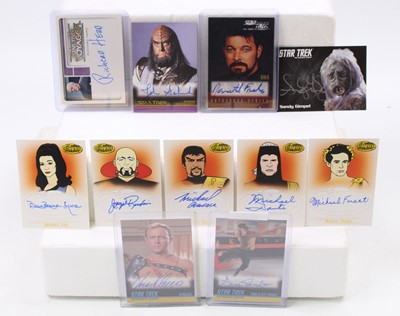 Lot 1715 - A collection of 11 Star Trek autograph cards...