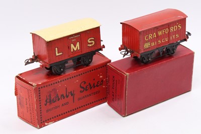 Lot 283 - Two Hornby 0-gauge 4-wheeled wagons: probably...