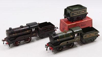 Lot 349 - Two Hornby 0-4-0 clockwork locos & tenders...