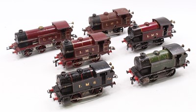 Lot 351 - Five Hornby clockwork 0-4-0 tank locos – with...