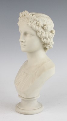 Lot 2043 - A Copeland parian bust of the May Queen, 19th...