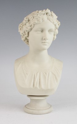 Lot 2043 - A Copeland parian bust of the May Queen, 19th...