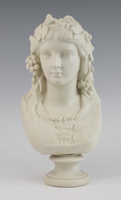 Lot 2044 - A Copeland parian bust of the Hop Queen, 19th...
