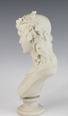 Lot 2044 - A Copeland parian bust of the Hop Queen, 19th...