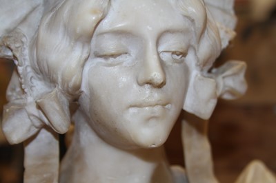 Lot 25 - An Italian Art Nouveau carved alabaster bust...