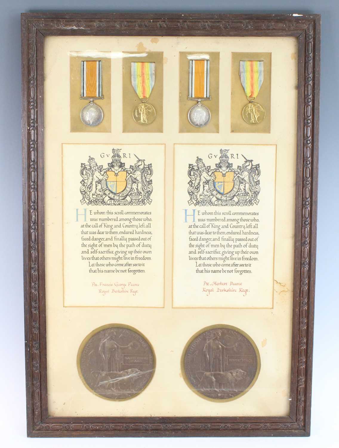 Lot 1 - A WW I family Casualty group, to include two...