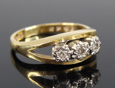 Lot 2705 - An 18ct yellow and white gold diamond...