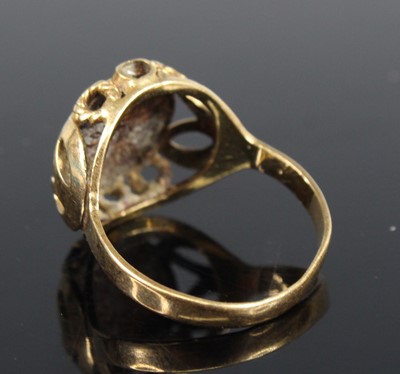 Lot 2720 - A lady's yellow metal signet ring, set with a...
