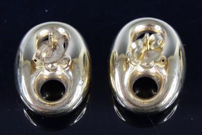 Lot 2591 - A pair of contemporary 18ct gold hollow...