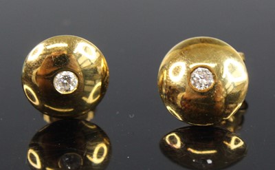 Lot 2592 - A cased pair of Theo Fennell 18ct gold diamond...