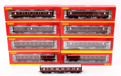 Lot 584 - Nine Hornby LMS period 3 maroon coaches: 2 x...