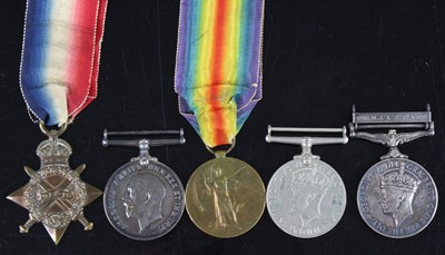 Lot 49 - A family group of medals to include WW I...