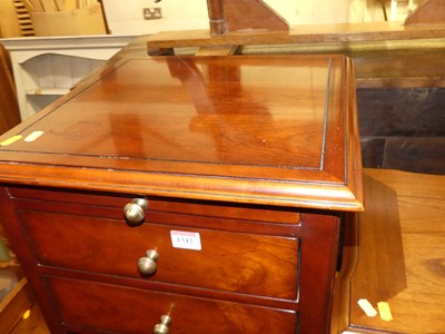 Lot 1342 - A pair of contemporary cherry wood two drawer...