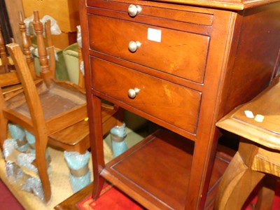 Lot 1342 - A pair of contemporary cherry wood two drawer...