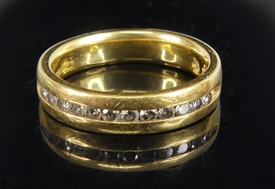 Lot 2647 - An 18ct yellow gold diamond half hoop eternity...