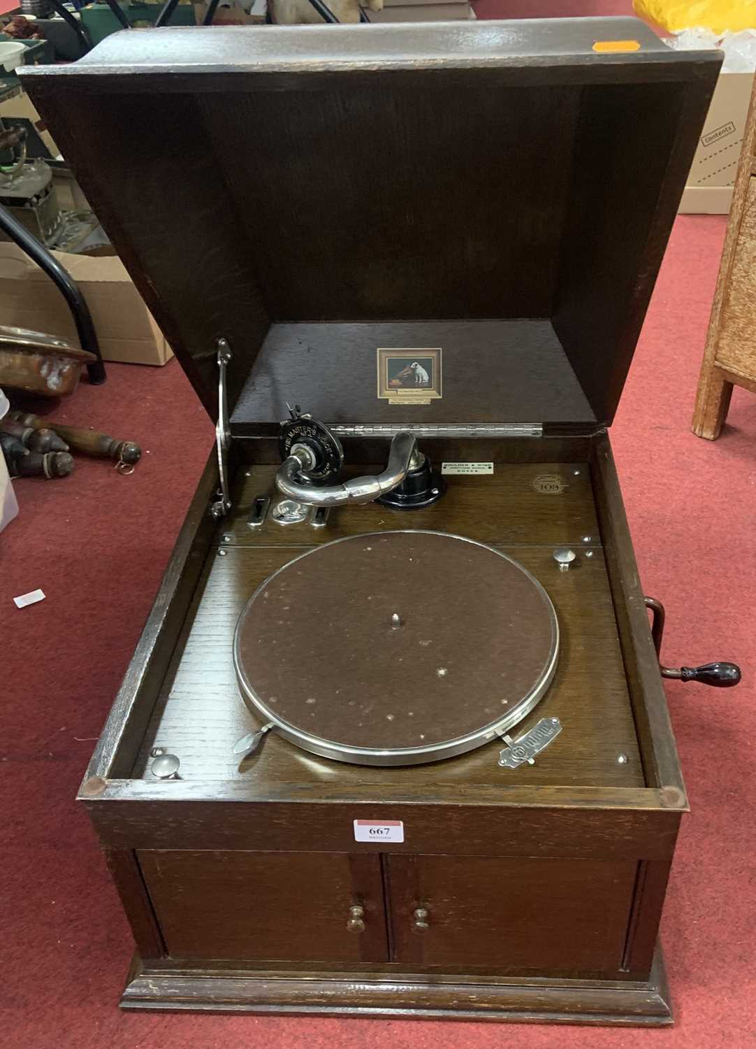 Lot 667 - A His Masters Voice model 103 oak cased...