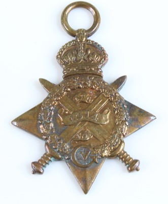 Lot 233 - A WW I Casualty 1914 Mons Star, naming 8219...