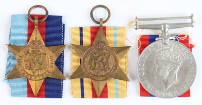 Lot 13 - A collection of three WW II medals, to include...